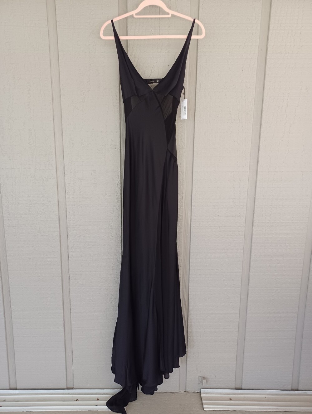 Karen Millen OOTO Sheer Panelled Woven Maxi Dress Size 6 Black Sleeveless Party